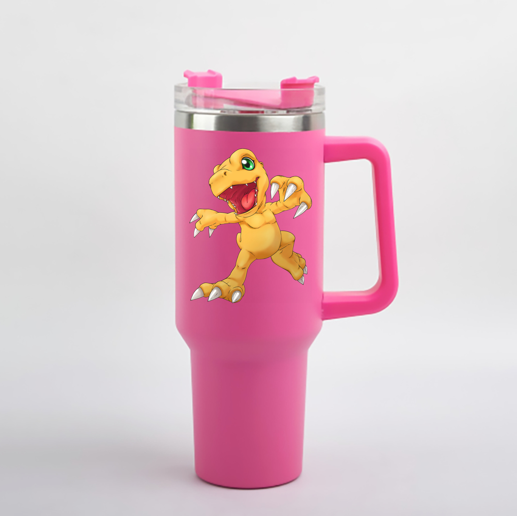 （画像用） Digimon デジタルモンスター/デジモン 1200mL車用タンブラー - クリスタルステッカー（プラスチックストロー付き）